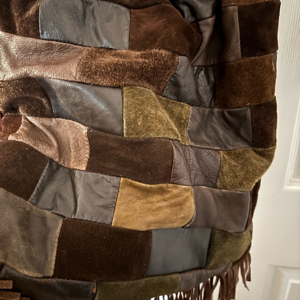 Patchwork Leather Tote Bag - Brown - image 3